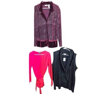 Women's 18W 2X Tops Shirts Blouses Sweaters Wholesale Bulk Lot of 3 XXL 2XL